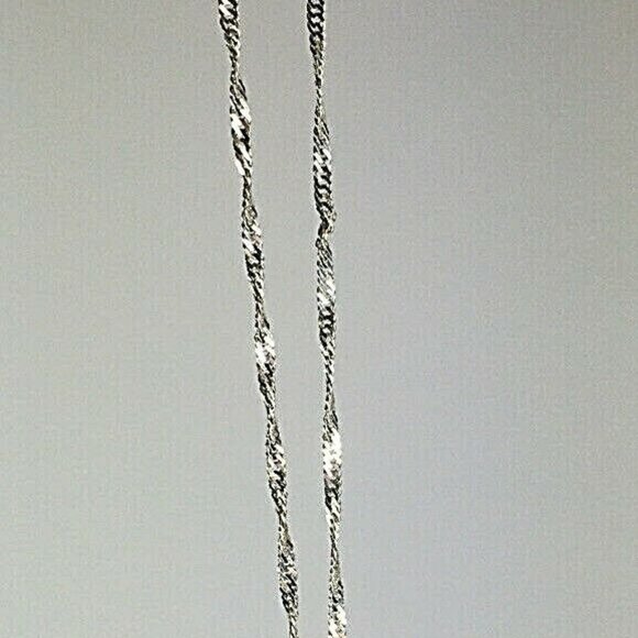 Sterling Silver Ornate Heart Necklace Twist Chain - Picture 5 of 12